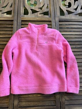 Vineyard Vines Women’s Pink Sherpa Half-Zip Pullover 1/4 Zip Size Medium